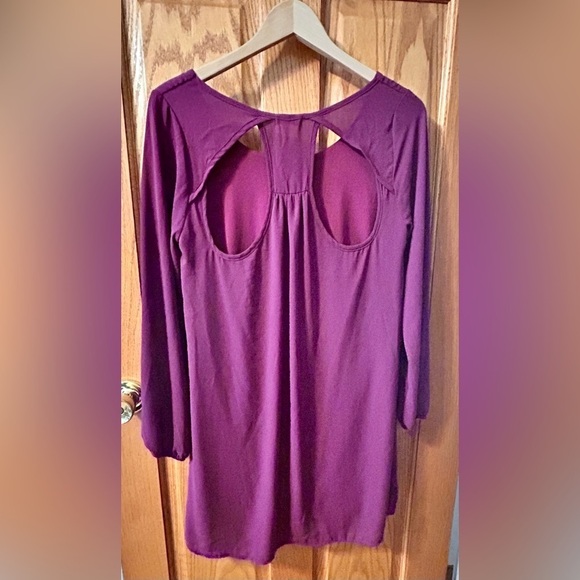 Anthropologie Everly Magenta Shift Long Sleeve Dress Size M - Picture 4 of 7